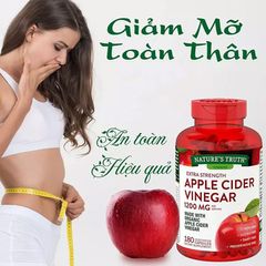 Viên uống giấm táo giảm cân Nature’s Truth 1200mg - Hỗ trợ giảm cân và cải thiện tiêu hóa, 180 viên Mỹ 653247