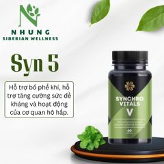 Thực phẩm Siberian Wellness Synchrovitals V, Hỗ trợ tăng cường sức đề kháng của cơ quan hô hấp, 60v