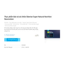 [ Siêu mắt não neuro vision - Siberian ] Thực phẩm bảo vệ sức khỏe Siberian Super Natural Nutrition Neurovision – 20 t