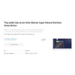 [ Siêu não Stress relive - Siberian ] Thực phẩm bảo vệ sức khỏe Siberian Super Natural Nutrition. Stress Re.live