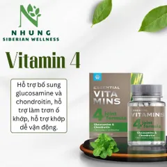 [Hỗ trợ khớp] Thực phẩm bảo vệ sức khỏe Essential Vitamins 4 Glucosamine & Chondroitin – 60 viên – Date T3/2023