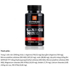 L arginine thực phẩm bảo vệ sức khỏe Fitness Catalyst. L-Arginine - 120 viên/lọ