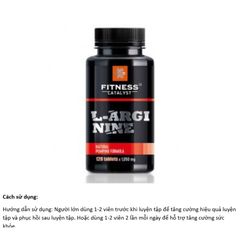 L arginine thực phẩm bảo vệ sức khỏe Fitness Catalyst. L-Arginine - 120 viên/lọ