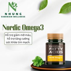 Thực phẩm Siberian Wellness Nordic Omega-3, thực phẩm bổ sung omega-3 cho sức khỏe, chai 60 viên.