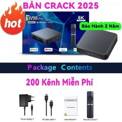 Android Tivi Box Tv98 Pro / Rocket Pro Crack Dual Wifi 2.4G và 5G,Ram 4G Rom 32GB khiển giọng nói,Kết nối Bluetooth,Xem YouTube