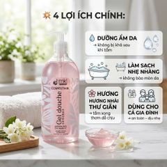 MKL Gel Douche Surgras Sữa Tắm Dưỡng Ẩm 1000ml Hương Nhài Maroc Dịu Nhẹ Không Khô Rít Chính Hãng 1L 653852