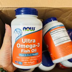 Dầu cá Ultra Omega-3 Fish Oil Now Foods USA 180 viên