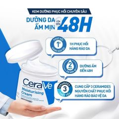 (Set 2 Món) Set Kem Dưỡng Ẩm Cerave 2 Hộp 453g - Kem Dưỡng Phục Hồi Cho Da Thường Tới Khô, Chống Kích Ứng, Thành Phần Thiên Nhiên Chính Hãng