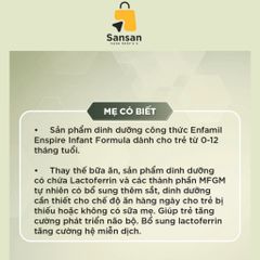 Sữa bột Enfamil Enspire Infant Formula cho trẻ từ 0 - 12 tháng 850g - Nội địa Mỹ