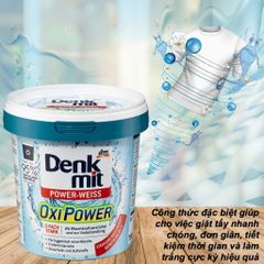 Bột Tẩy Trắng Quần Áo Denkmit Oxi Power - Giải Pháp Tẩy Vết Bẩn và Khử Mùi Hiệu Quả, Hộp 750gr Đức