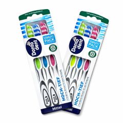 Bàn chải Dontodent Hoch-Tief Mittel 3 cái lông trung bình Đức