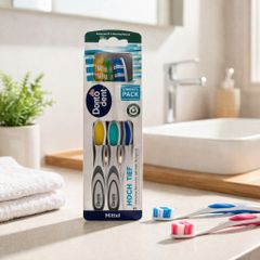 Bàn chải Dontodent Hoch-Tief Mittel 3 cái lông trung bình Đức