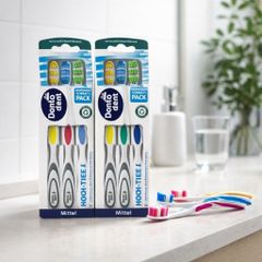 Bàn chải Dontodent Hoch-Tief Mittel 3 cái lông trung bình Đức