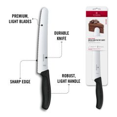 Dao Cắt Bánh Mỳ, Bánh Ngọt Victorinox Bread and Pastry knives 22cm 6.8633.22B Sản Xuất Thụy Sỹ