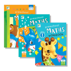 Preschool Math - Bộ 3 quyển Toán sing cho bé 2-6 tuổi in đen trắng