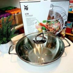 Chảo WMF Wok Party 28cm - Chất liệu Cromargan Cao Cấp, Chống Dính, Dùng Được Trên Tất Cả Các Loại Bếp, Hàng Nội Địa Đức
