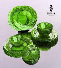 Set 12 món thuỷ tinh pha lê màu cao cấp IRRIS DE