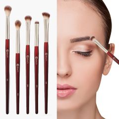 (Bộ 5 Cây) Bộ Cọ Trang Điểm BK Beauty Glam Eye Bundle Màu Đỏ 5 Cây Màu Đỏ Chính Hãng