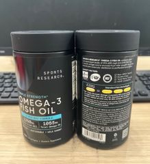 Dầu cá Sports Research Omega-3 Fish Oil Triple Strength 150 viên - Bổ sung Omega-3 cho sức khỏe tim mạch và chức năng não bộ 655366