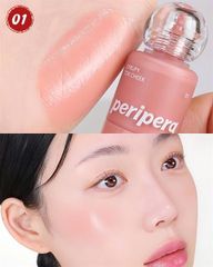 Má hồng kem Peripera Syrupy Tok 01 Light Peach tươi tắn