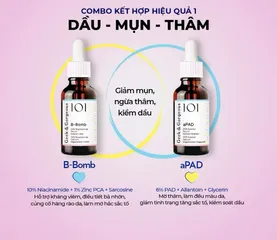 (Châu Âu) Bộ Đôi Tinh Chất Hỗ Trợ Giảm Mụn Mờ Thâm, Dưỡng Da Sáng Khỏe Geek & Gorgeous B-Bomb
