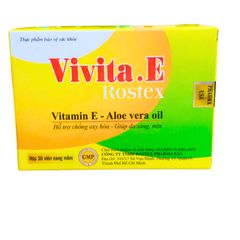 Viên uống đẹp da Vivita.E Rostex Omega 3, tinh dầu nha đam - Hộp 30 viên