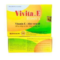 Viên uống đẹp da Vivita.E Rostex Omega 3, tinh dầu nha đam - Hộp 30 viên