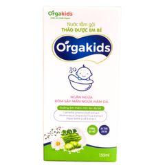 Nước tắm gội Thảoo dượcc em bé Orgakids Ngăn ngừa rôm sảy, mẩn ngứa, hăm da - Chai 150ml