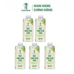 [Hoả tốc HCM] Combo 5 hộp mật hoa dừa tươi Sokfarm dòng tiệt trùng UHT 330ml
