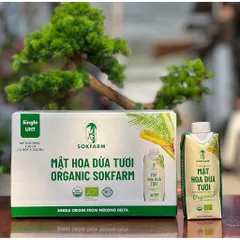 [Hoả Tốc HCM] Thùng 12 hộp mật hoa dừa tươi Organic sokfarm 330ml - mật hoa dừa tiệt trùng UHT