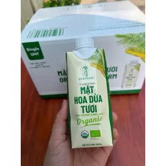 [Hoả Tốc HCM] Thùng 12 hộp mật hoa dừa tươi Organic sokfarm 330ml - mật hoa dừa tiệt trùng UHT