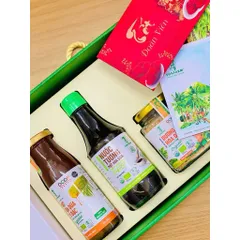Hộp quà 3 Gia vị Mật hoa dừa hữu cơ Sokfarm - Hộp quà organic 656658