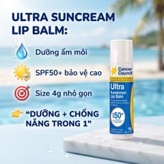 Son Dưỡng Môi Chống Nắng Cancer Council Ultra Sunscreen Lip Balm SPF50+ 4g Bảo Vệ Môi Khỏi UV 656750