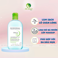 Nước tẩy trang Bioderma Sebium H2O 500ml – da dầu mụn