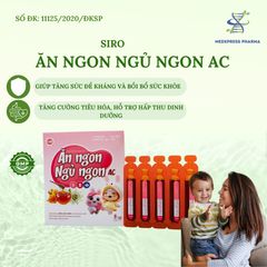 Siro Ăn Ngon Ngủ Ngon AC- Hỗ Trợ Tăng Cường Tiêu Hóa, Giúp Ăn Ngủ Ngon, Hỗ Trợ Tăng Cường Sức Khỏe Cho Trẻ Hộp 20 Ống