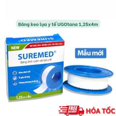 (Hỏa tốc HCM) Băng keo lụa y tế, băng dính lụa SUREMED 1.25cmx4m do Công ty TANAPHAR sản xuất