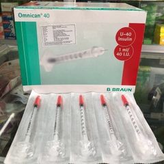 [HỘP 100] Bơm Tiêm Insulin, Kim Chích Tiểu Đường B Braun Omnican U40 | Kim đầu đỏ