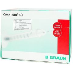 [HỘP 100] Bơm Tiêm Insulin, Kim Chích Tiểu Đường B Braun Omnican U40 | Kim đầu đỏ