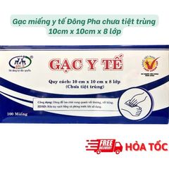( HOẢ TỐC HCM ) Thùng 10 hộp Gạc Y Tế 10x10x8 Lớp Đông Pha 1000 miếng (Hình 2 Con Nai) - Siêu Tiết Kiệm