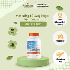 TPBVSK Viên uống Magie Doctor's Best High Absorption Magnesium Lysinate Glycinate 100mg, 120 viên - Nội địa Mỹ