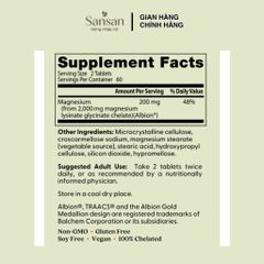 TPBVSK Viên uống Magie Doctor's Best High Absorption Magnesium Lysinate Glycinate 100mg, 120 viên - Nội địa Mỹ