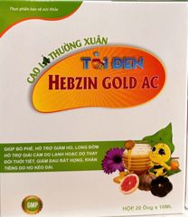 cao lá thường xuân tỏi đen HEBZIN GOLD AC  ( hộp 20 gói x10ml) giảm ho, viêm họng