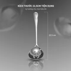 MUÔI CANH INOX NGUYÊN KHỐI GKÖCH DÀI 22,5CM