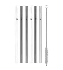 Bộ ống hút thẳng WMF Baric Cromargan 6 chiếc, kèm cọ rửa, cao 18cm