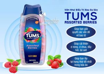 Viên Nhai Tums Antacid 265 viên - Giảm ợ nóng, ợ chua trung hoà acid, Hỗ trợ tiêu hoá