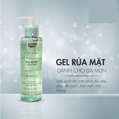 Eucerin Gel Rửa Mặt Cho Da Nhờn Mụn ProAcne Solution Cleansing Gel 400ml
