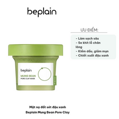 (Cao cấp) Mặt Nạ Đất Sét Đậu Xanh Beplain Mung Bean Pore Clay - Giảm Mụn Đầu Đen, Chăm Sóc Da Mặt Hiệu Quả, Cho Làn Da Mịn Màng 120g Chính hãng