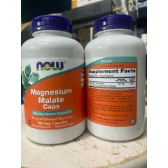 Viên uống bổ sung Magnesium (Magie) Malate 95mg_CAP NOW Mỹ – Tăng Năng Lượng, Giảm Mệt Mỏi, Chuột Rút