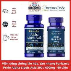 Viên uống Alpha Lipoic Acid Puritan’s Pride – Hỗ trợ chống lão hóa, làm sáng da, giảm nám