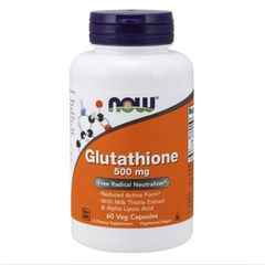 Viên uống Trắng Da Đẹp Da Trẻ Hóa Da và Chống Oxy Hóa Giúp Da Trẻ Khỏe Now Glutathione 500mg
